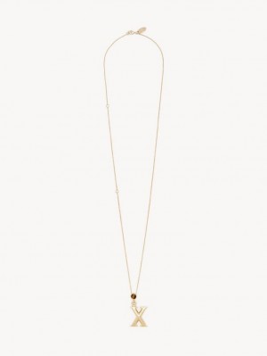 Chloe Alphabet With Pendant Ketten Gold | CHE-SR14332