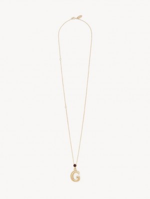 Chloe Alphabet With Pendant Ketten Gold | CHE-SR14349