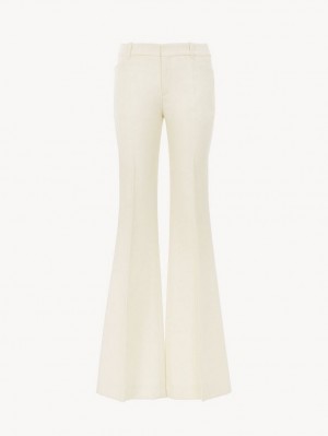 Chloe High-waisted Flare Anzüge Weiß | CHE-SR14038