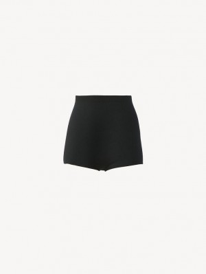 Chloe High-waisted Mini Shorts Strickwaren Schwarz | CHE-SR13924