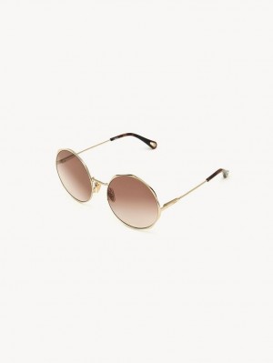 Chloe Honoré Sonnenbrille Gold Dunkelrot | CHE-SR14563