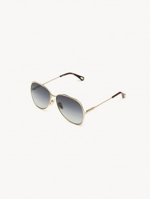 Chloe Honoré Sonnenbrille Gold Grau | CHE-SR14566