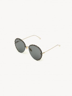 Chloe Idora Sonnenbrille Gold Braun | CHE-SR14507