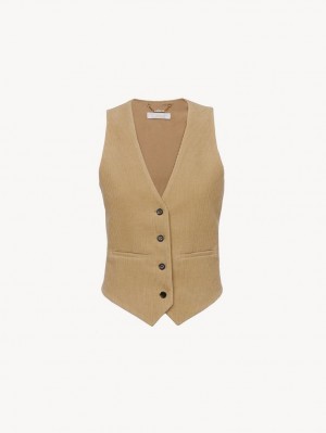 Chloe Klassische Vest Anzüge Beige | CHE-SR14069