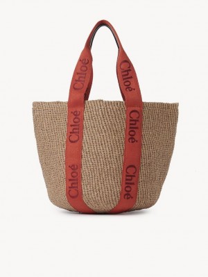 Chloe Large Woody Basket Tragetaschen Orange Orange | CHE-SR13298