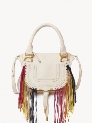 Chloe Marcie Small Double Carry Crossbody Taschen Beige | CHE-SR13473