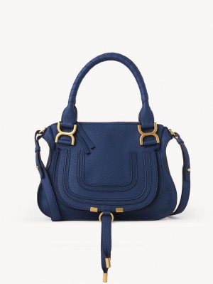 Chloe Marcie Small Double Carry Crossbody Taschen Tiefesblau | CHE-SR13546