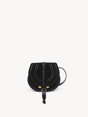 Chloe Marcie Small Saddle Schultertaschen Schwarz | CHE-SR13413