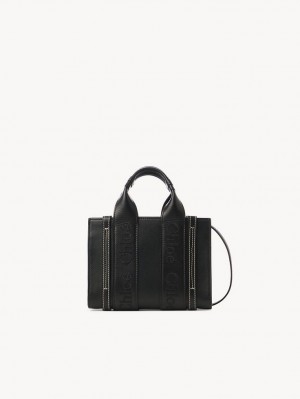 Chloe Mini Woody Crossbody Taschen Schwarz | CHE-SR13560