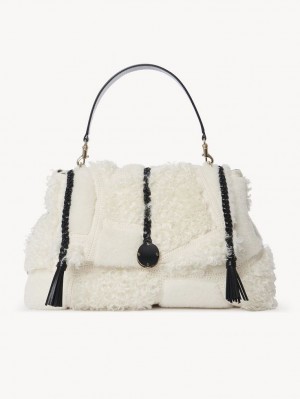 Chloe Penelope Large Soft Schultertaschen Weiß | CHE-SR13442