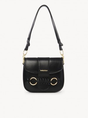 Chloe Saddie Satchel Schultertaschen Schwarz | CHE-SR14631