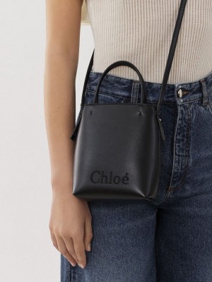 Chloe Sense Micro Crossbody Taschen Schwarz | CHE-SR13582