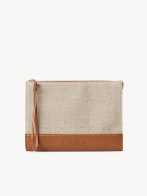 Chloe Sense Zippered Beuteltasche Braun | CHE-SR14329