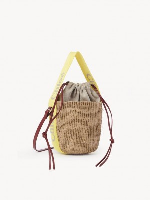 Chloe Small Woody Basket Crossbody Taschen Gelb Beige | CHE-SR13565