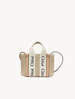 Chloe Woody Tote 3 Mini Taschen Weiß Beige | CHE-SR13720