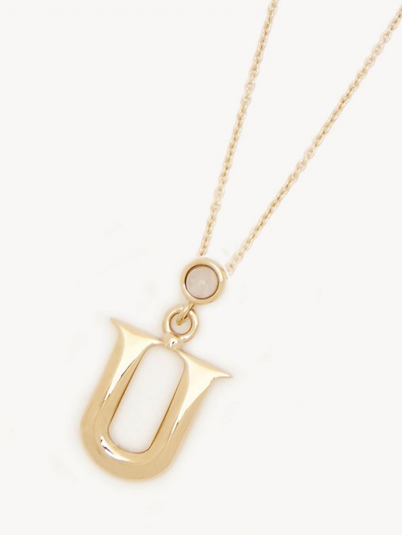 Chloe Alphabet With Pendant Ketten Gold | CHE-SR14335