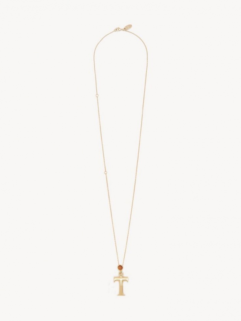 Chloe Alphabet With Pendant Ketten Gold | CHE-SR14336