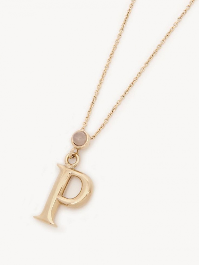 Chloe Alphabet With Pendant Ketten Gold | CHE-SR14340