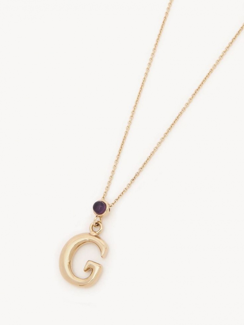 Chloe Alphabet With Pendant Ketten Gold | CHE-SR14349