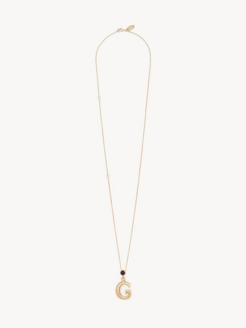 Chloe Alphabet With Pendant Ketten Gold | CHE-SR14349