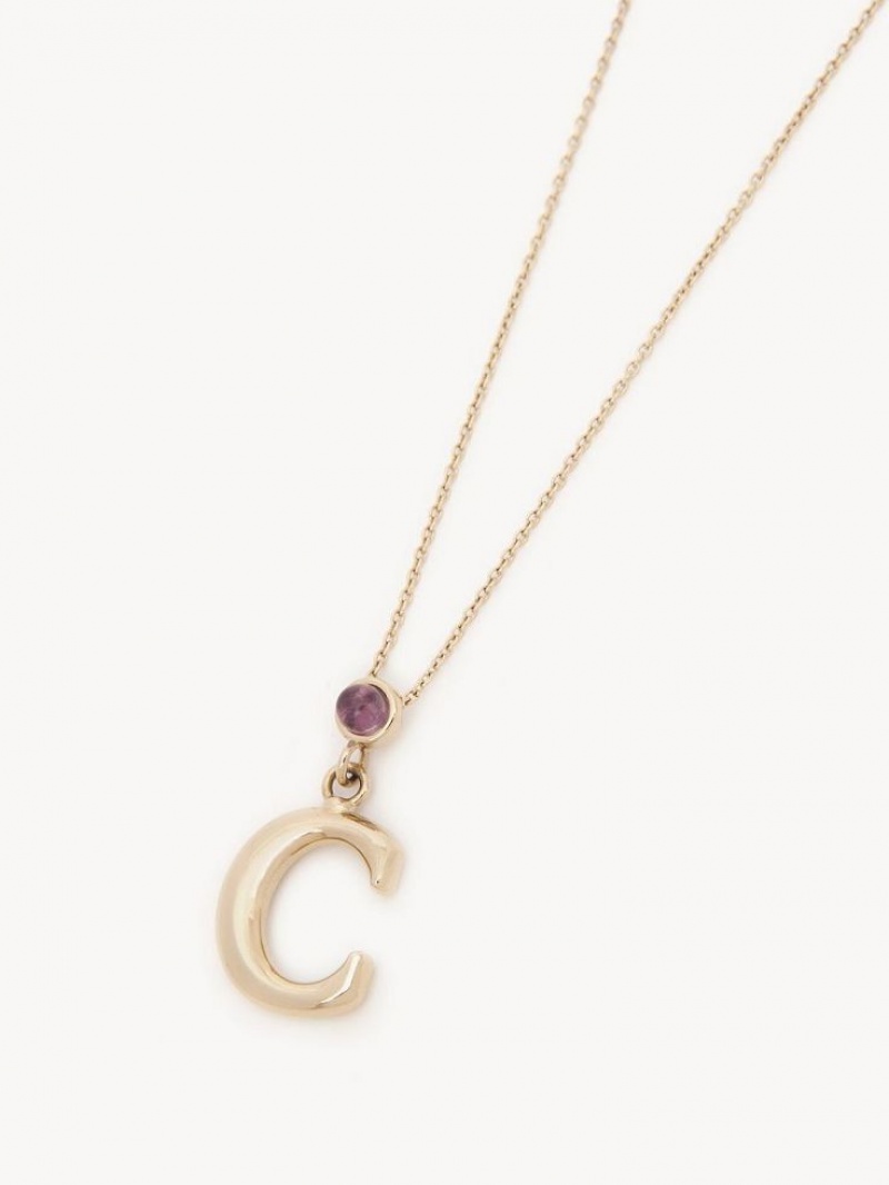 Chloe Alphabet With Pendant Ketten Gold | CHE-SR14353