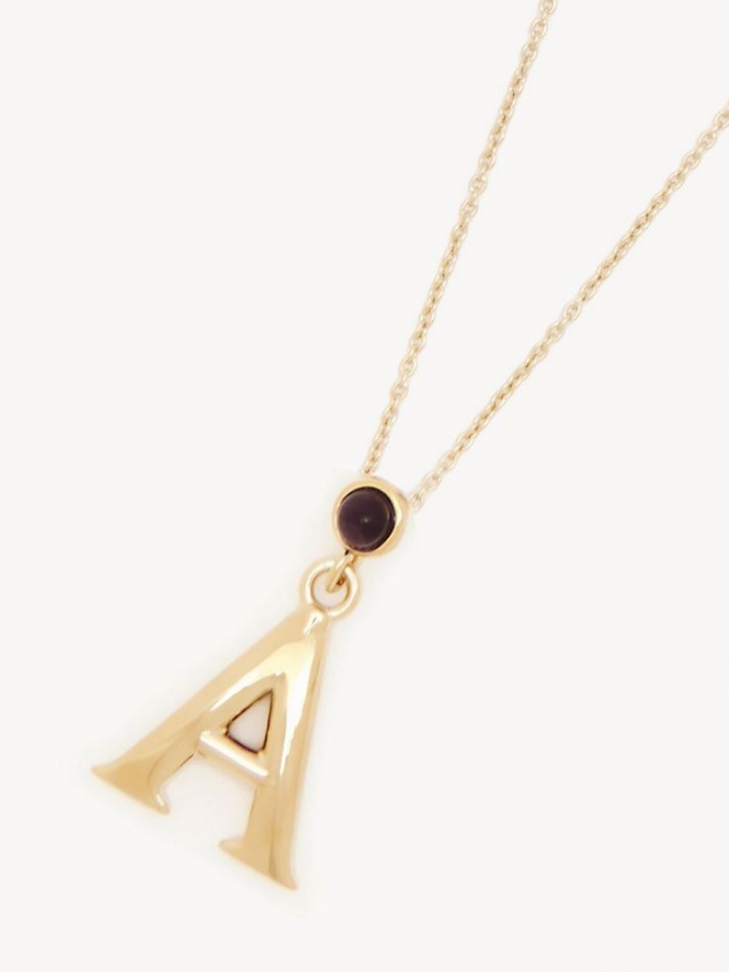 Chloe Alphabet With Pendant Ketten Gold | CHE-SR14430