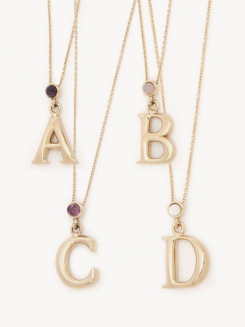 Chloe Alphabet With Pendant Ketten Gold | CHE-SR14430