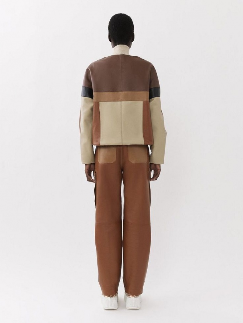 Chloe Cargo Pants Leather Mehrfarbig Braun | CHE-SR14110