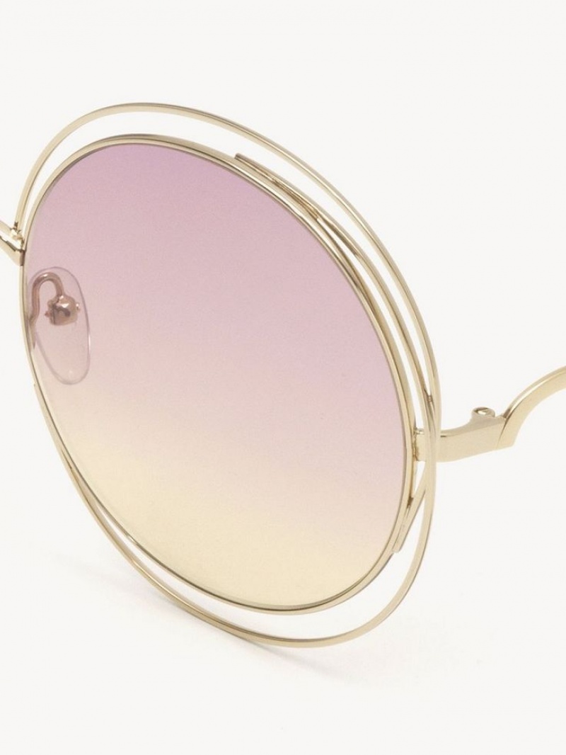 Chloe Carlina Sonnenbrille Bordeaux Gelb | CHE-SR14540