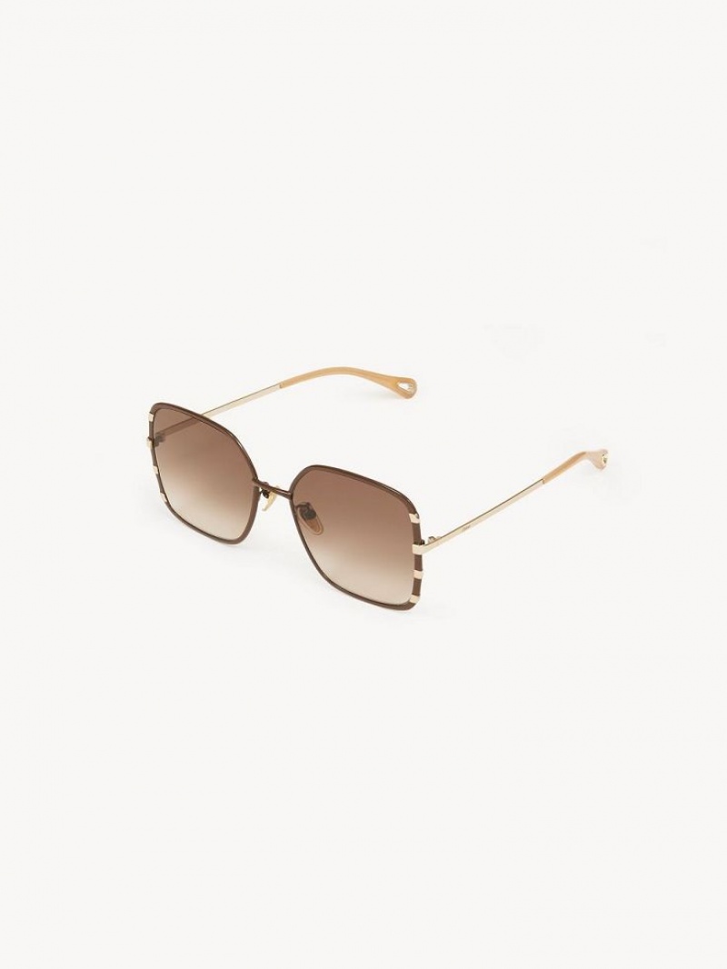 Chloe Celeste Sonnenbrille Gold Braun | CHE-SR14528