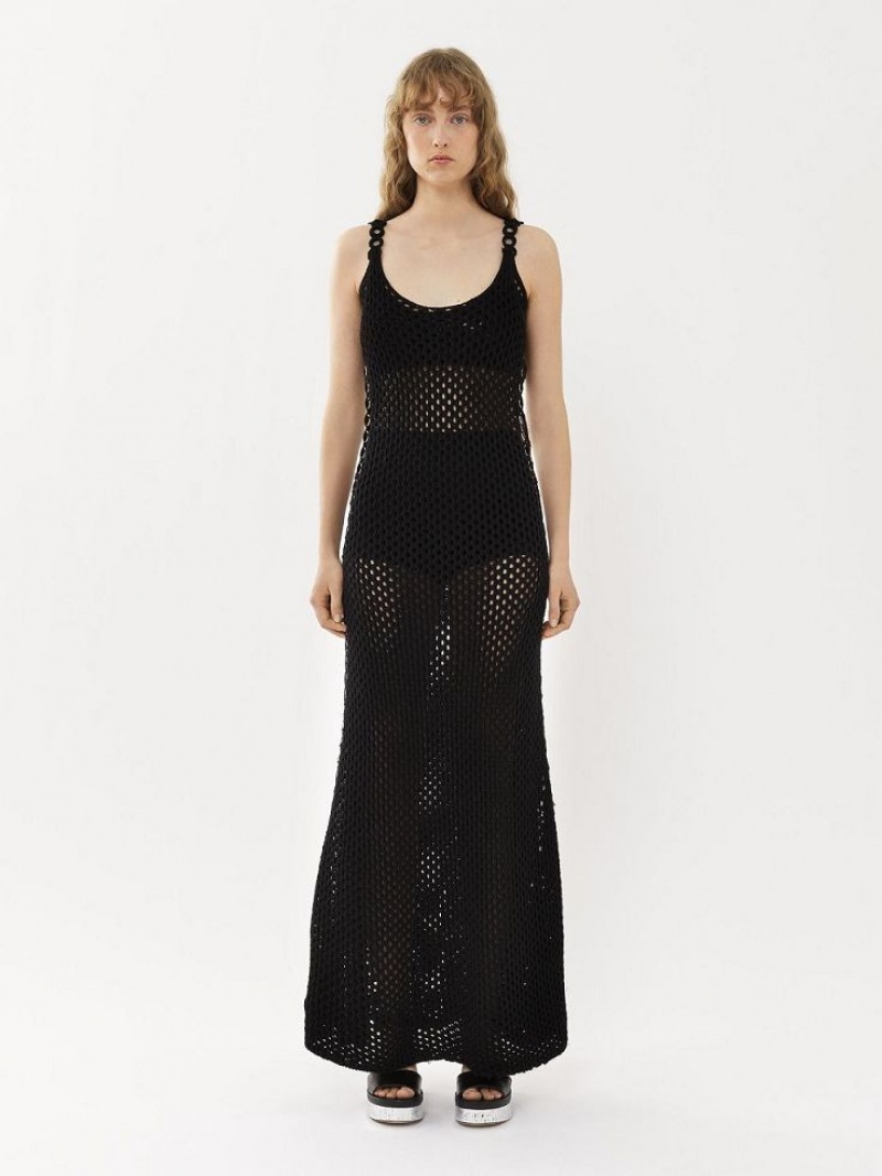 Chloe Crochet Tank Strickwaren Schwarz | CHE-SR13933