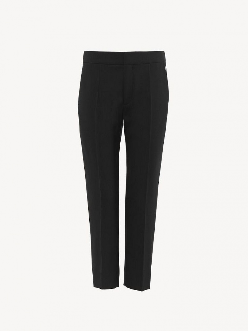 Chloe Cropped Cigarette Anzüge Schwarz | CHE-SR14034