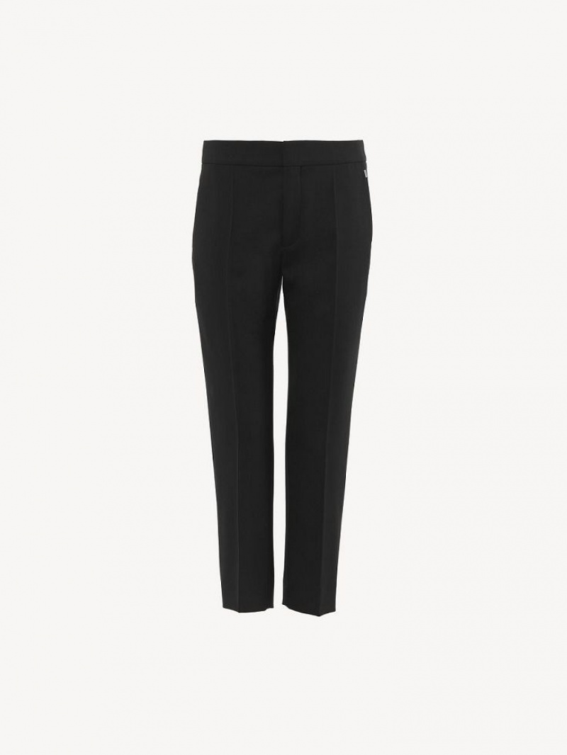 Chloe Cropped Cigarette Hose Schwarz | CHE-SR14001