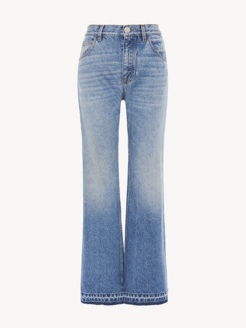 Chloe Cropped Gerade Jeans Blau | CHE-SR14017