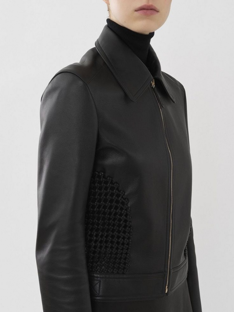 Chloe Cropped Jacket Leather Schwarz | CHE-SR14113