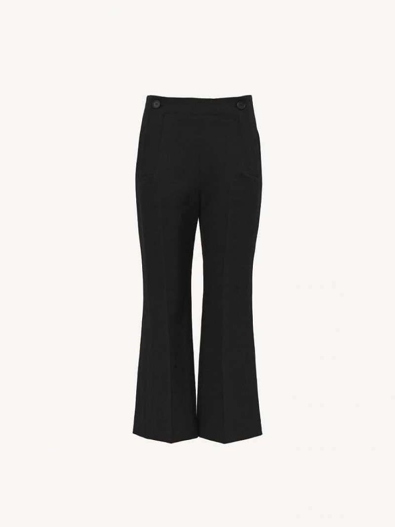 Chloe Cropped Sailor Hose Schwarz | CHE-SR13994