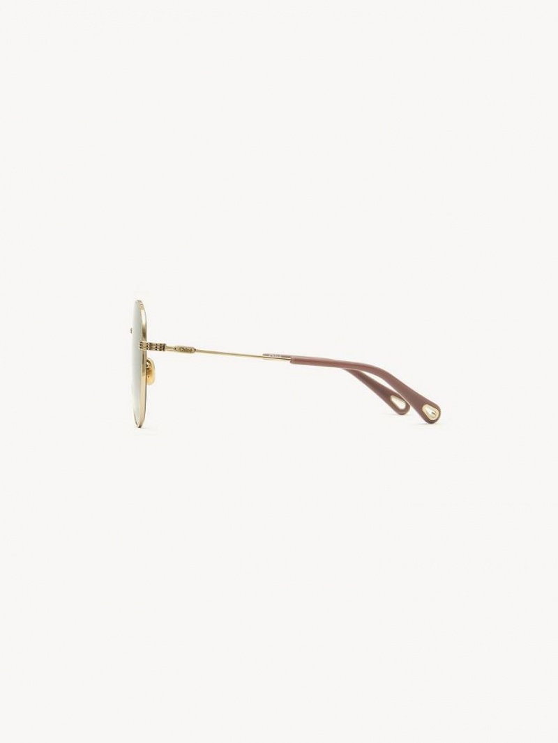 Chloe Faith Sonnenbrille Gold Braun | CHE-SR14568