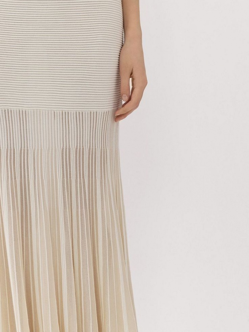 Chloe Flared Maxi Röcke Weiß | CHE-SR14075