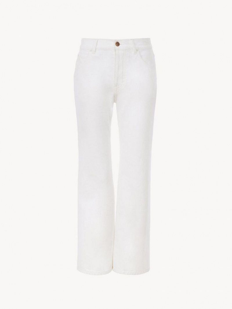 Chloe Fuego Cropped Bootcut Jeans Weiß | CHE-SR13997