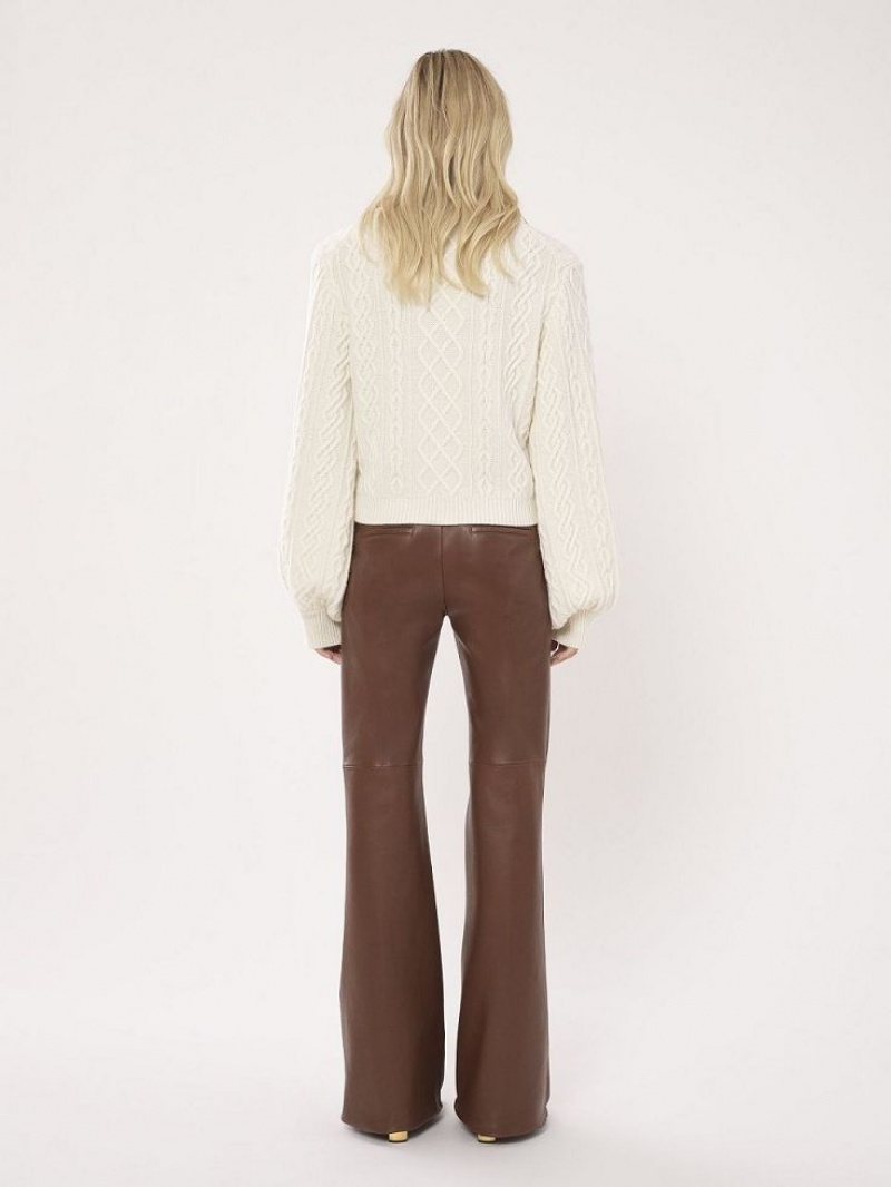 Chloe Generous Cable-knit Strickwaren Weiß | CHE-SR13956