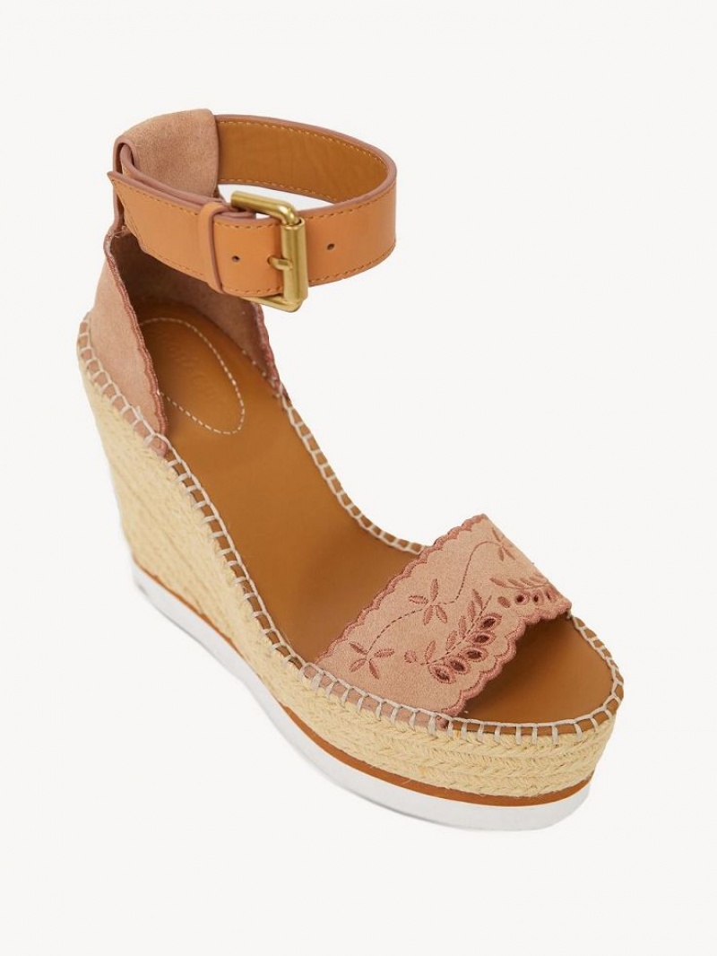 Chloe Glyn Espadrilles Wedge Hell | CHE-SR14800