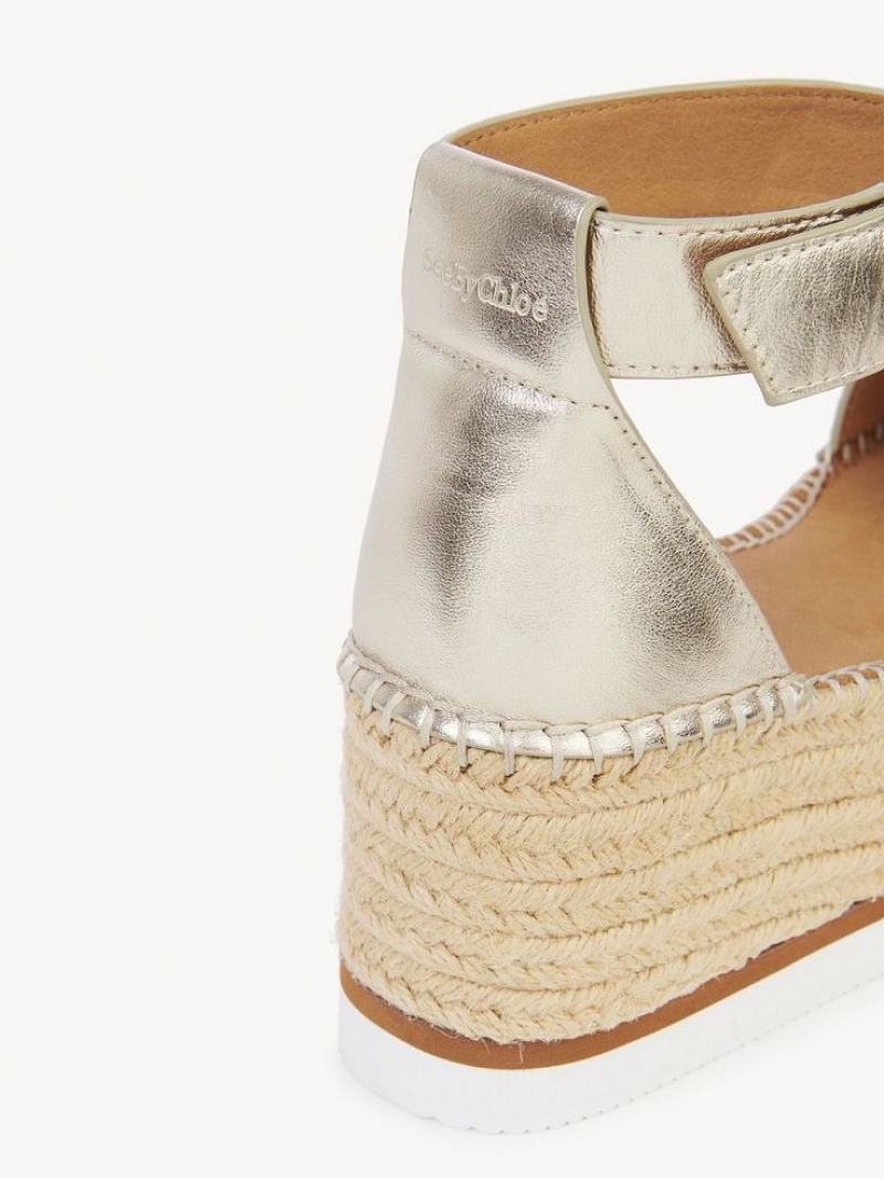 Chloe Glyn Espadrilles Wedge Silber | CHE-SR14843