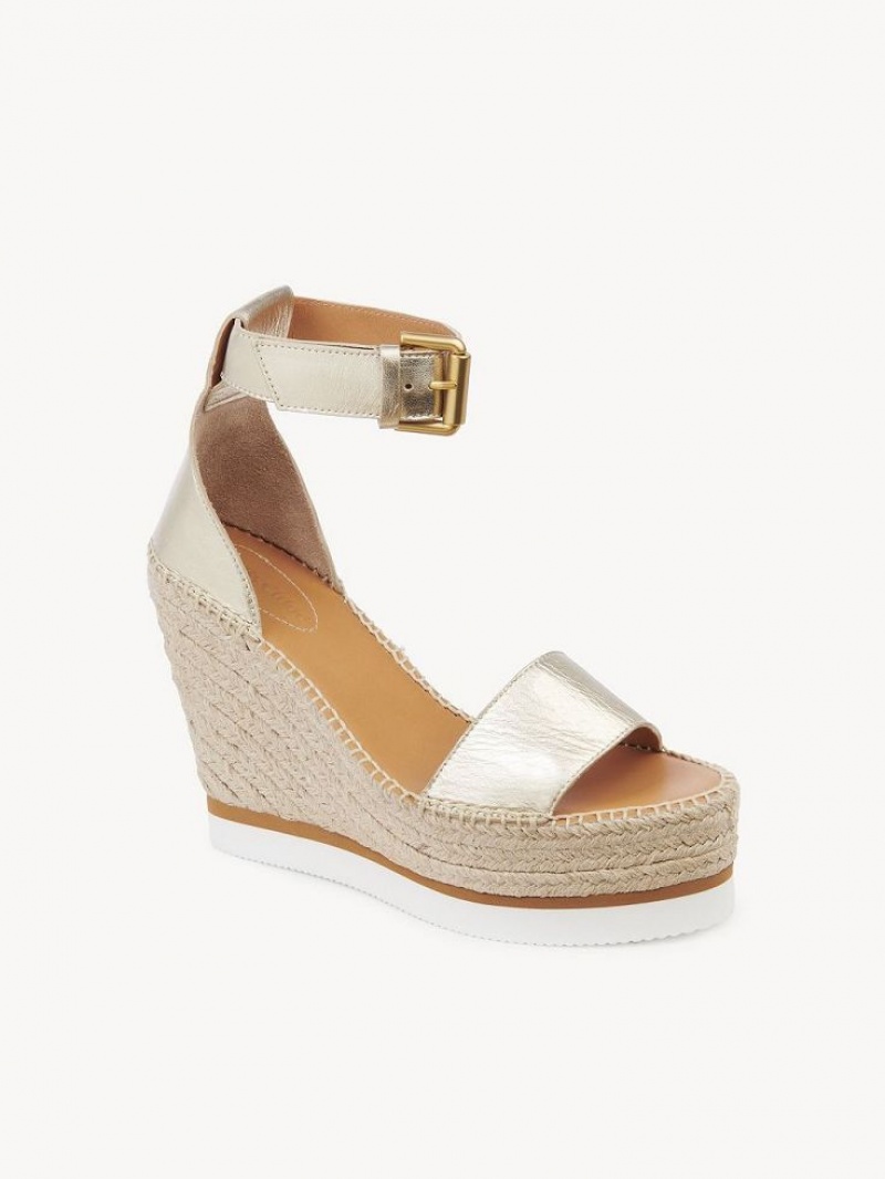 Chloe Glyn Espadrilles Wedge Silber | CHE-SR14843