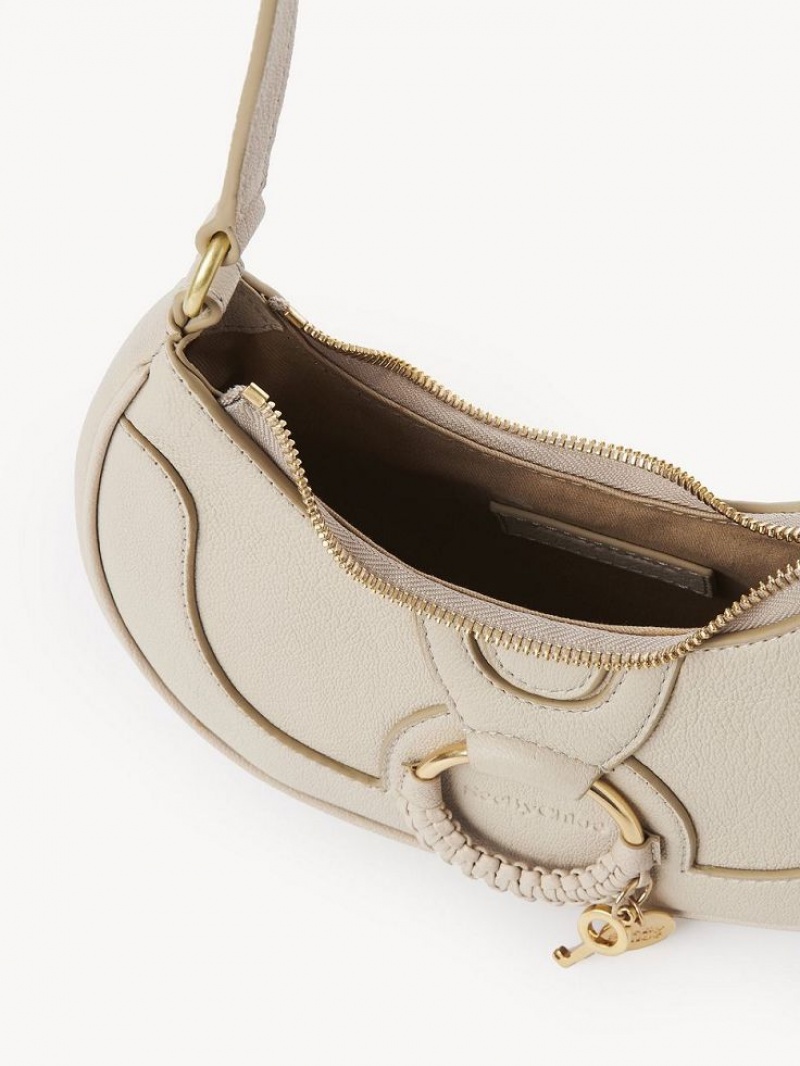 Chloe Hana Half Moon Schultertaschen Beige | CHE-SR14662