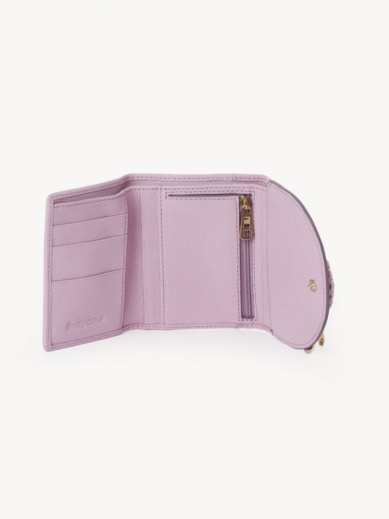 Chloe Hana Tri-fold Kleine Geldbörse Lavendel Weiß | CHE-SR14908