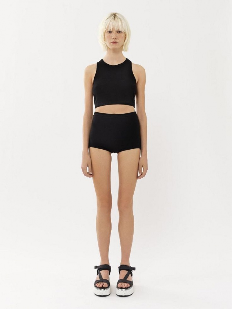 Chloe High-waisted Mini Kurze Hose Schwarz | CHE-SR14007