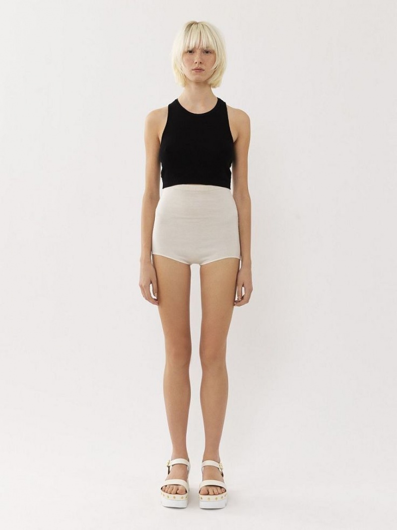 Chloe High-waisted Mini Shorts Strickwaren Weiß | CHE-SR13923