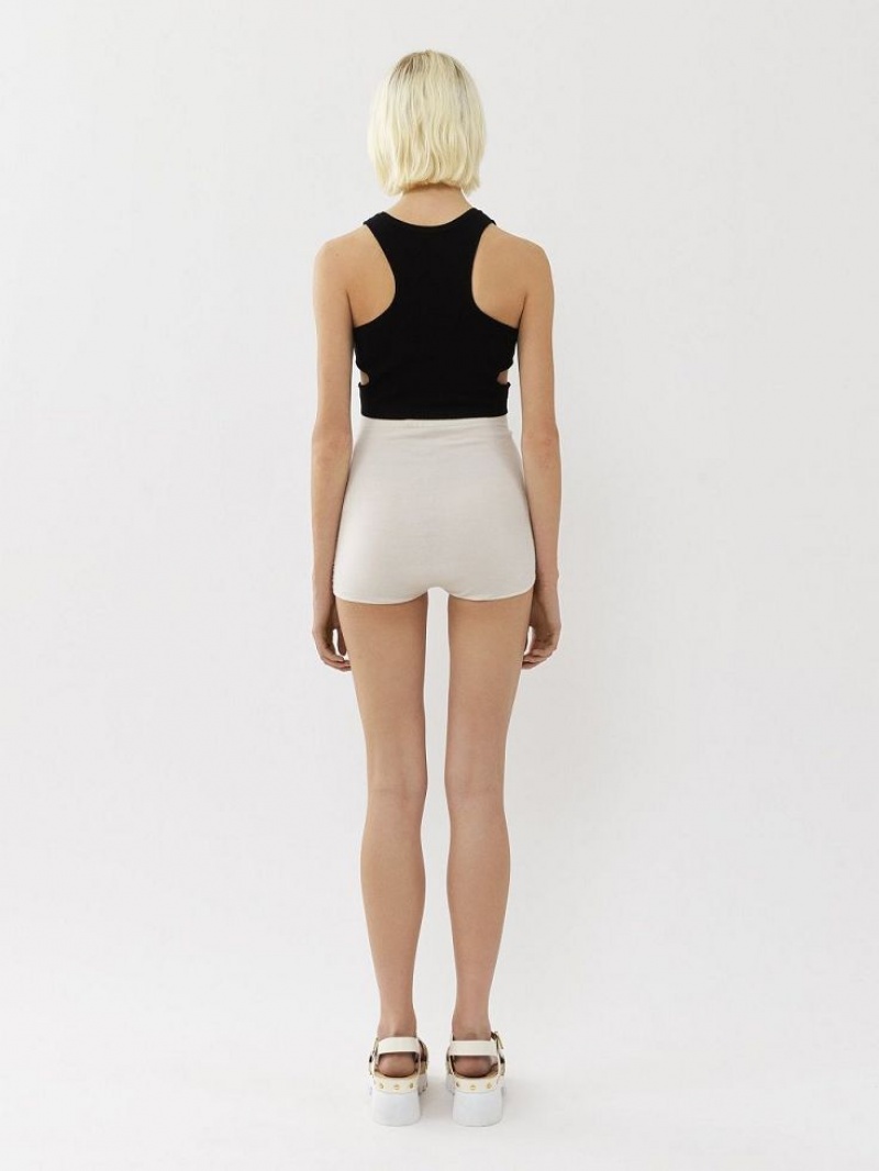 Chloe High-waisted Mini Shorts Strickwaren Weiß | CHE-SR13923