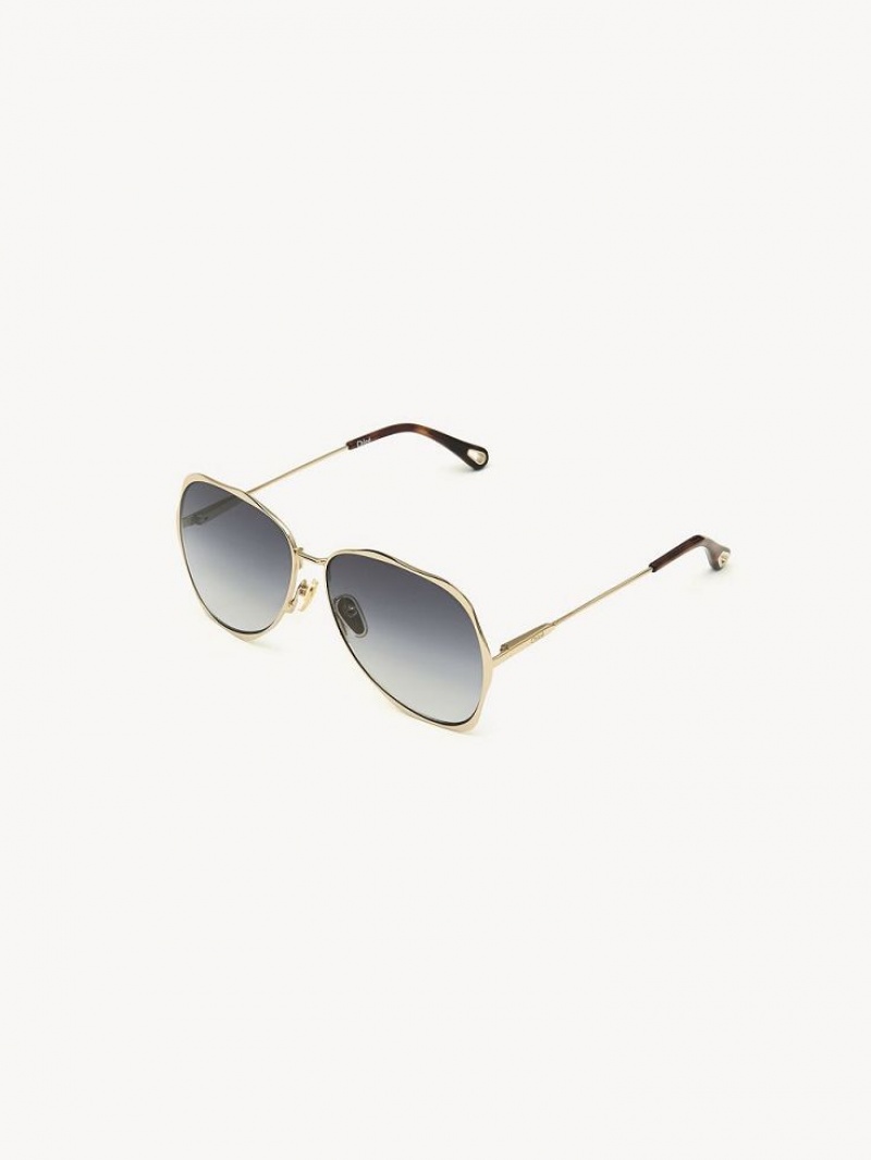 Chloe Honoré Sonnenbrille Gold Grau | CHE-SR14566