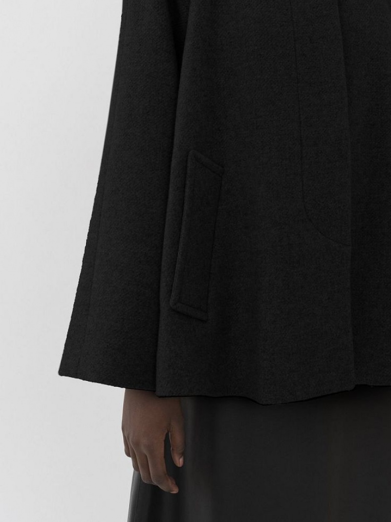 Chloe Kurzes Cape Mäntel Schwarz | CHE-SR13808